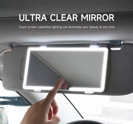 Mirror de viseira solar LED - 3 posições de luz e controle de toque