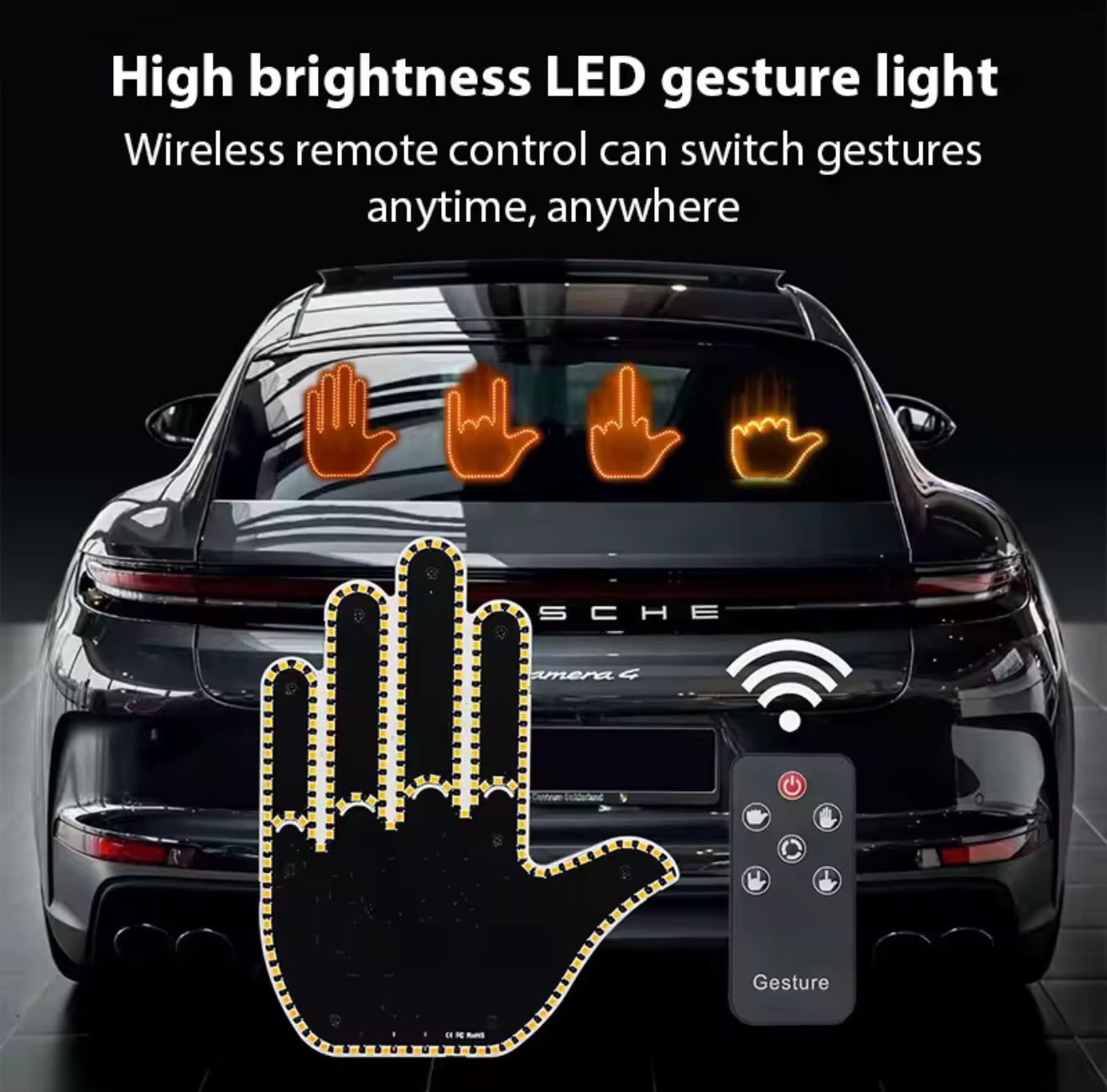 Luz de gestos de mano LED: iluminación interactiva de automóvil con control remoto
