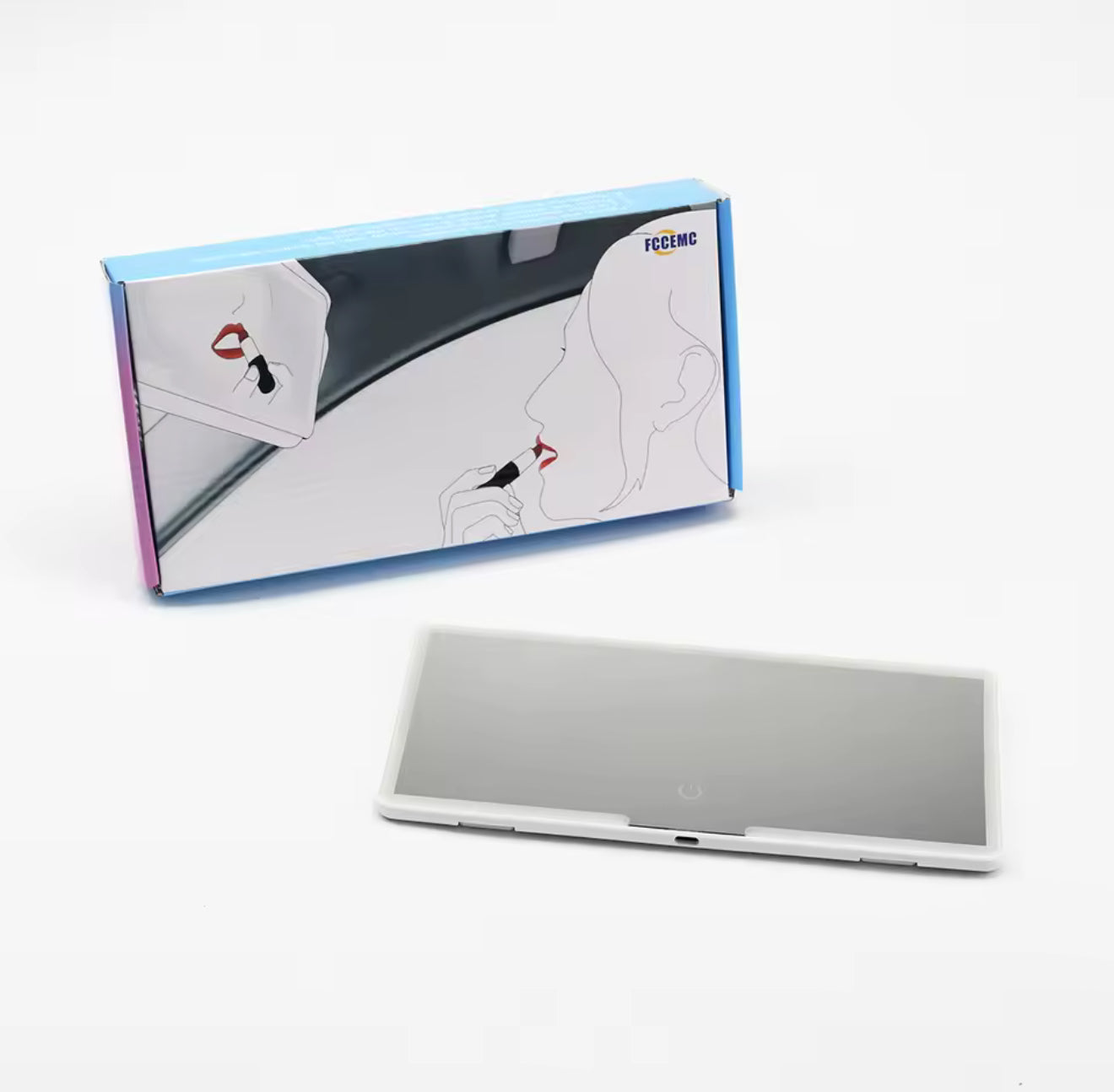 Mirror de viseira solar LED - 3 posições de luz e controle de toque