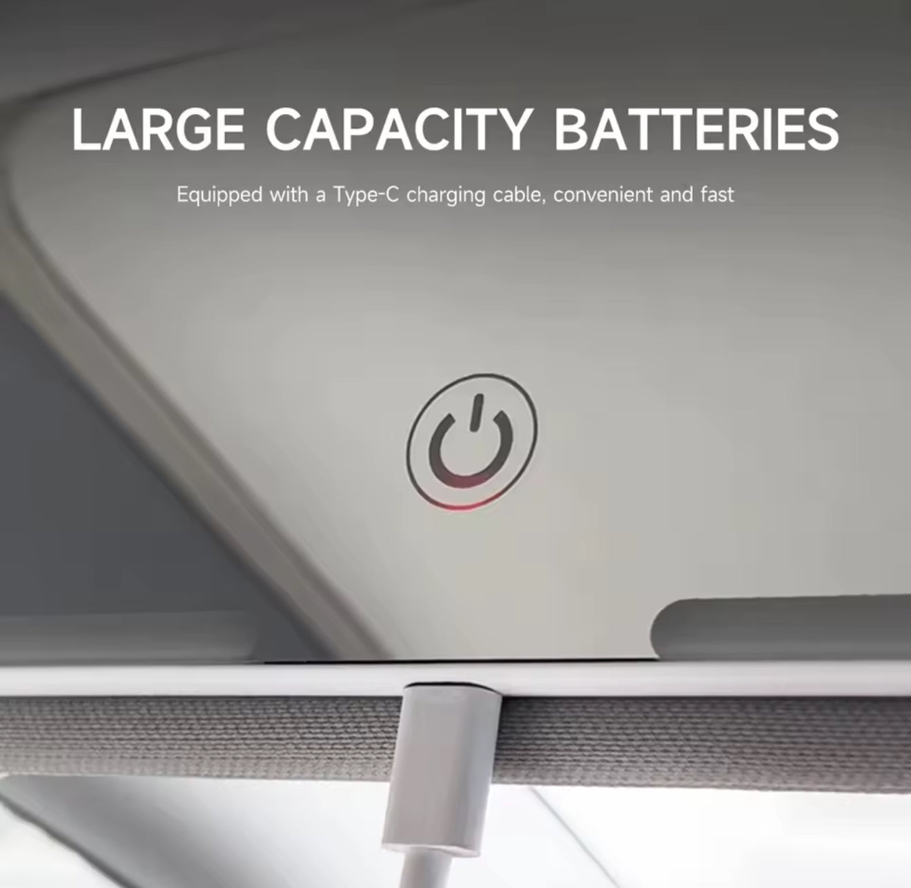 Mirror de viseira solar LED - 3 posições de luz e controle de toque