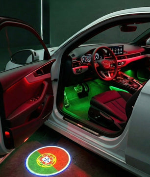 Wireless Car Door Projector LED with Country Flag - USB Rechargeable Welcome Light