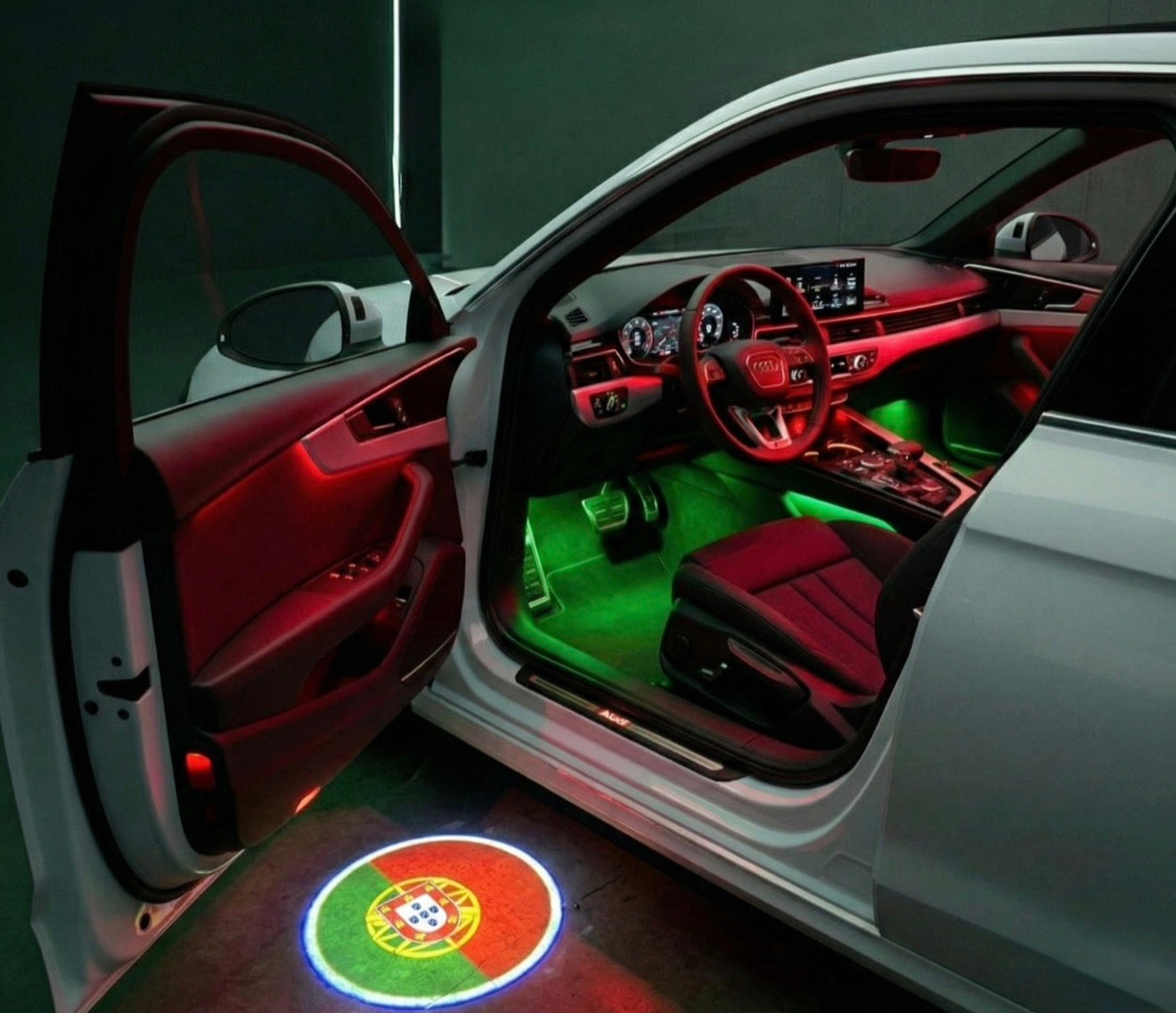 Wireless Car Door Projector LED with Country Flag - USB Rechargeable Welcome Light