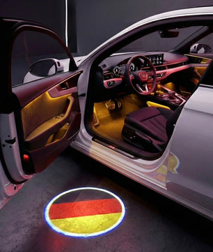 Wireless Car Door Projector LED with Country Flag - USB Rechargeable Welcome Light
