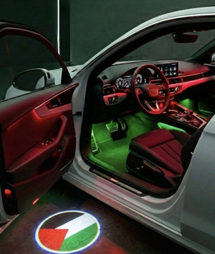 Wireless Car Door Projector LED with Country Flag - USB Rechargeable Welcome Light