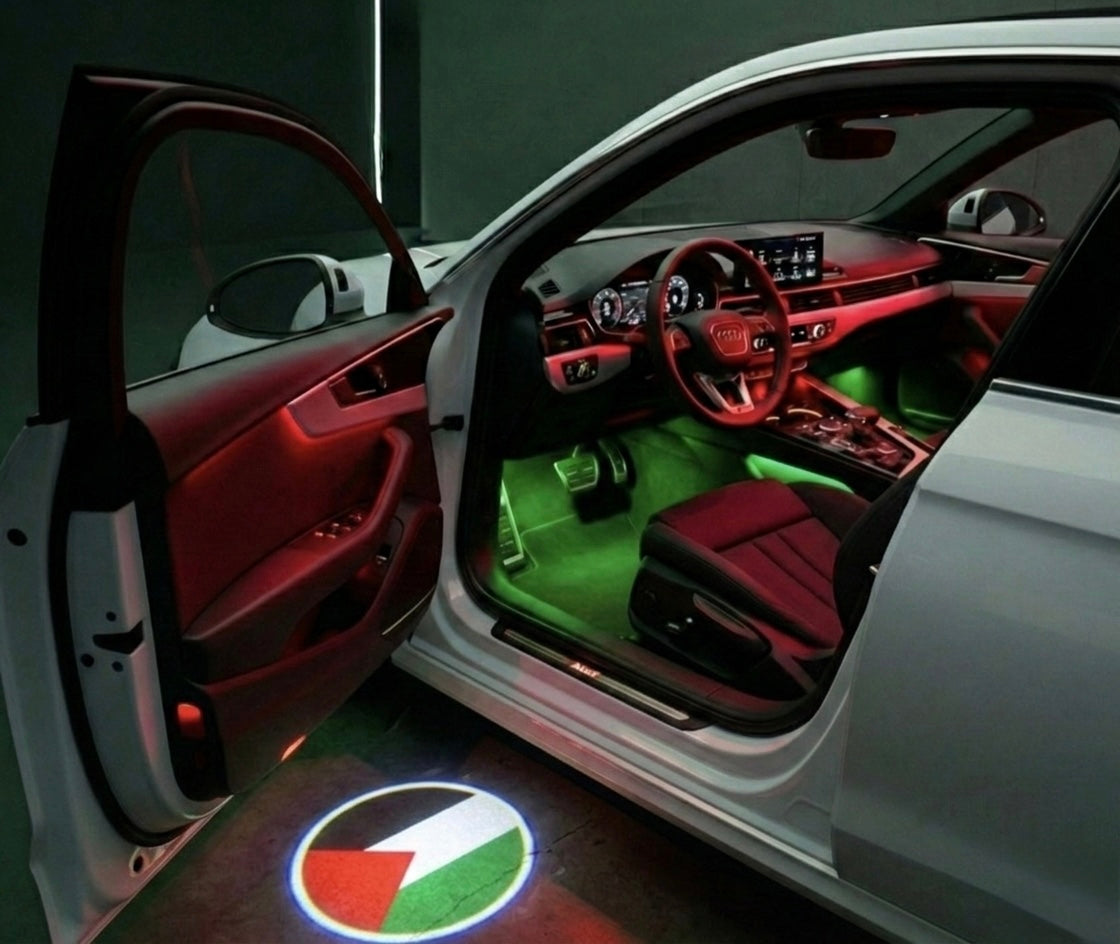 Wireless Car Door Projector LED with Country Flag - USB Rechargeable Welcome Light